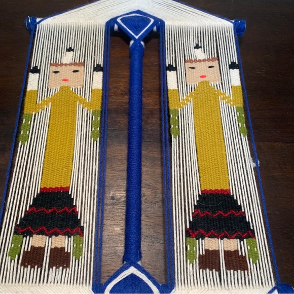 VTG Navajo Yei  Madala Gods Textile Fiber Wall Art 20" Beautiful colors - Picture 9 of 13